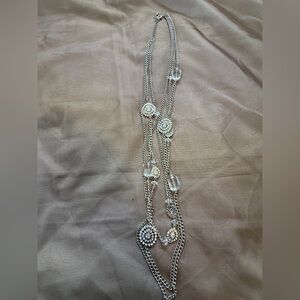 Elegant Silver Necklace with Crystal Accents